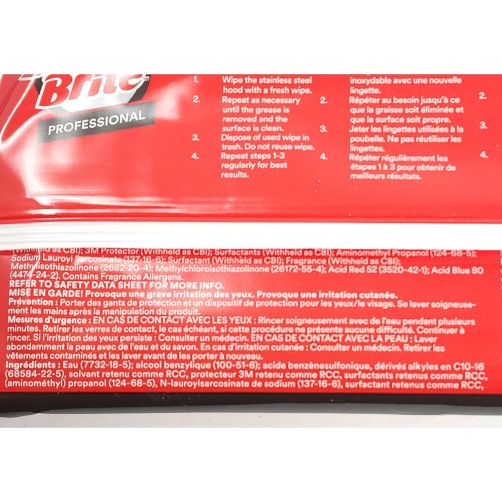 Scotch-Brite 3M 12" x 9" Stainless Steel Kitchen Cleaner Degreaser 30 Wipes NEW - Picture 6 of 9